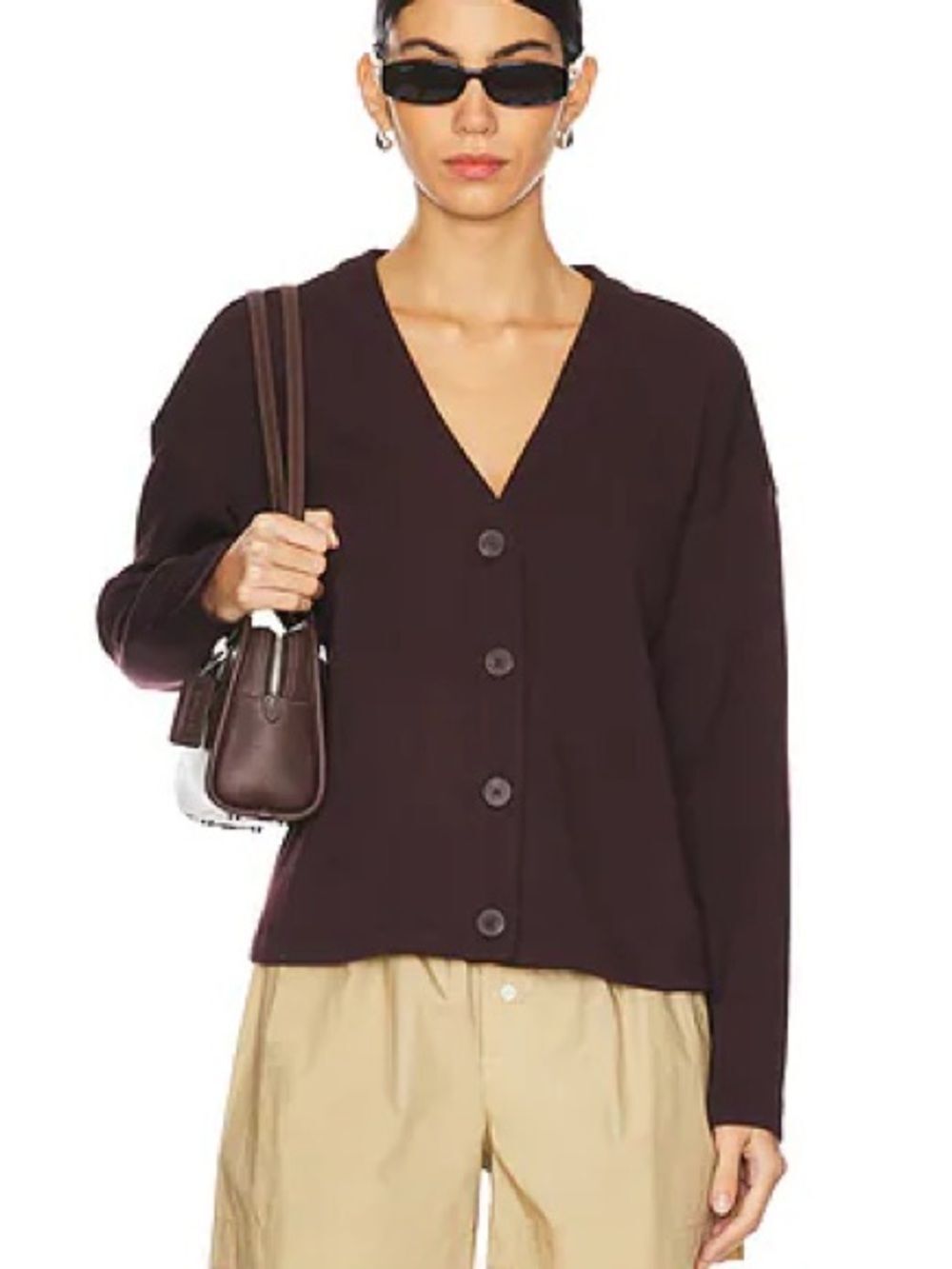 Spanx Air Essential Cropped Cardigan | Truffle Brown | Small